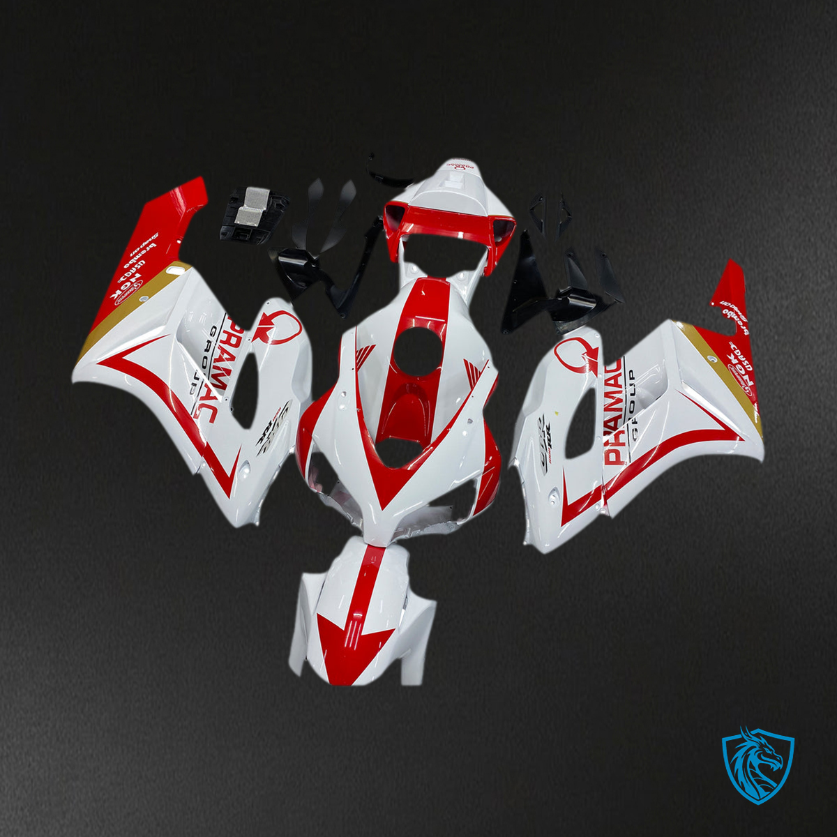 Honda CBR1000RR (2004-2005) White & Red Generic - Custom ABS Fairing Kit