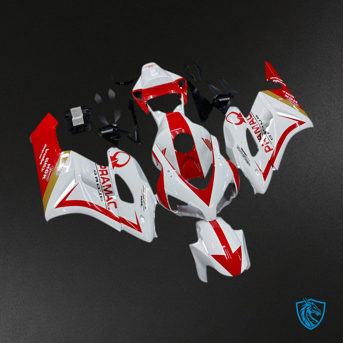 Honda CBR1000RR (2004-2005) White & Red Generic - Custom ABS Fairing Kit