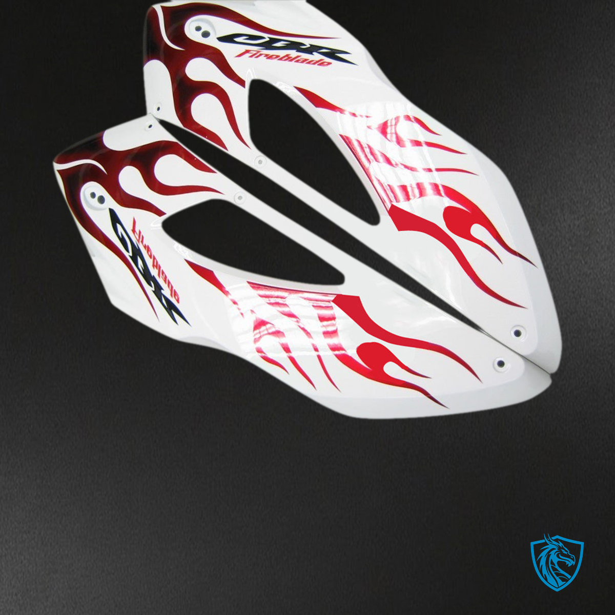 Honda CBR1000RR (2004-2005) White & Red Flame Shark - MERGEment Motorcycle Fairings Kit