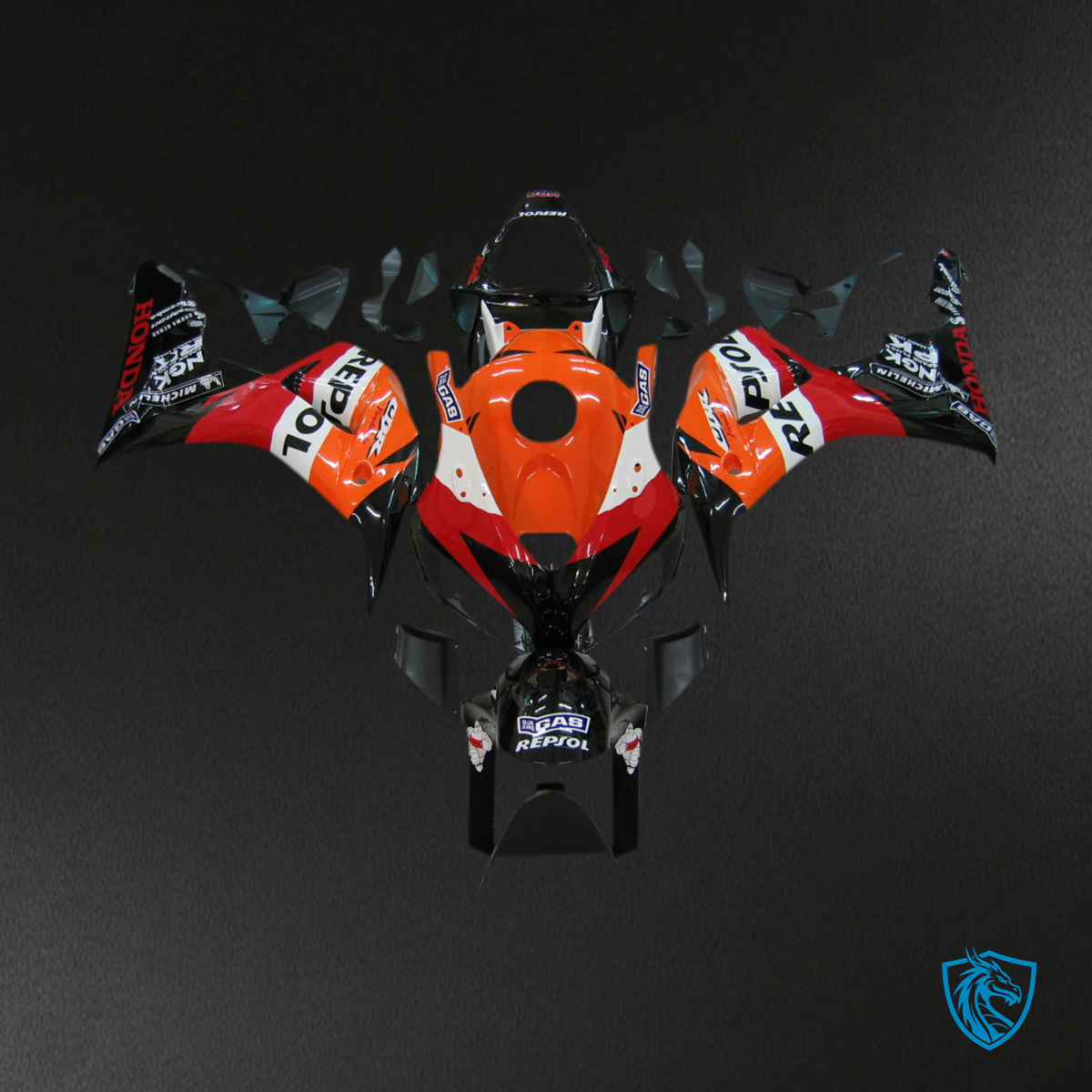 Honda CBR1000RR (2006-2007) Black & Orange Repsol Generic Fairings Kit | ABS Bodywork