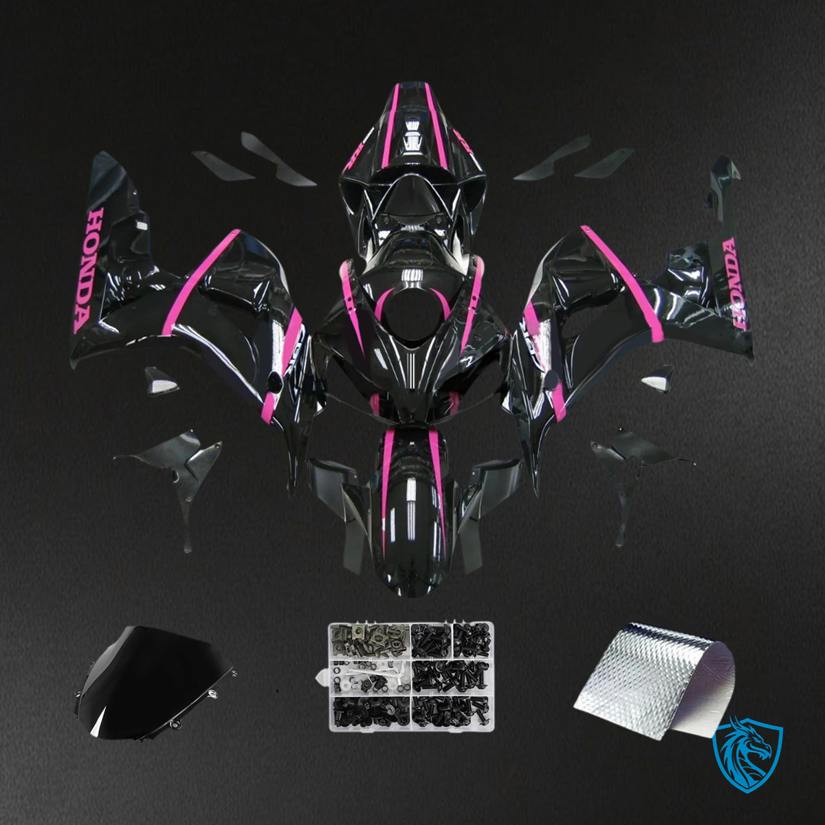 Honda CBR1000RR (2006-2007) Black & Pink - Fairing Kit