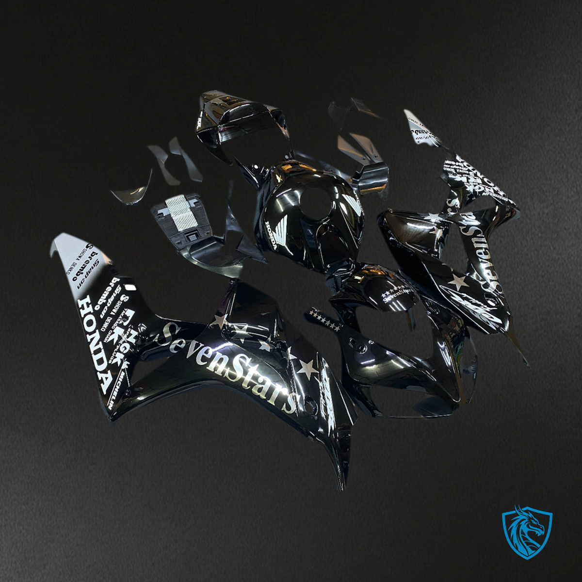 Honda CBR1000RR (2006-2007) Black Seven Stars Generic - Custom ABS Fairing Kit