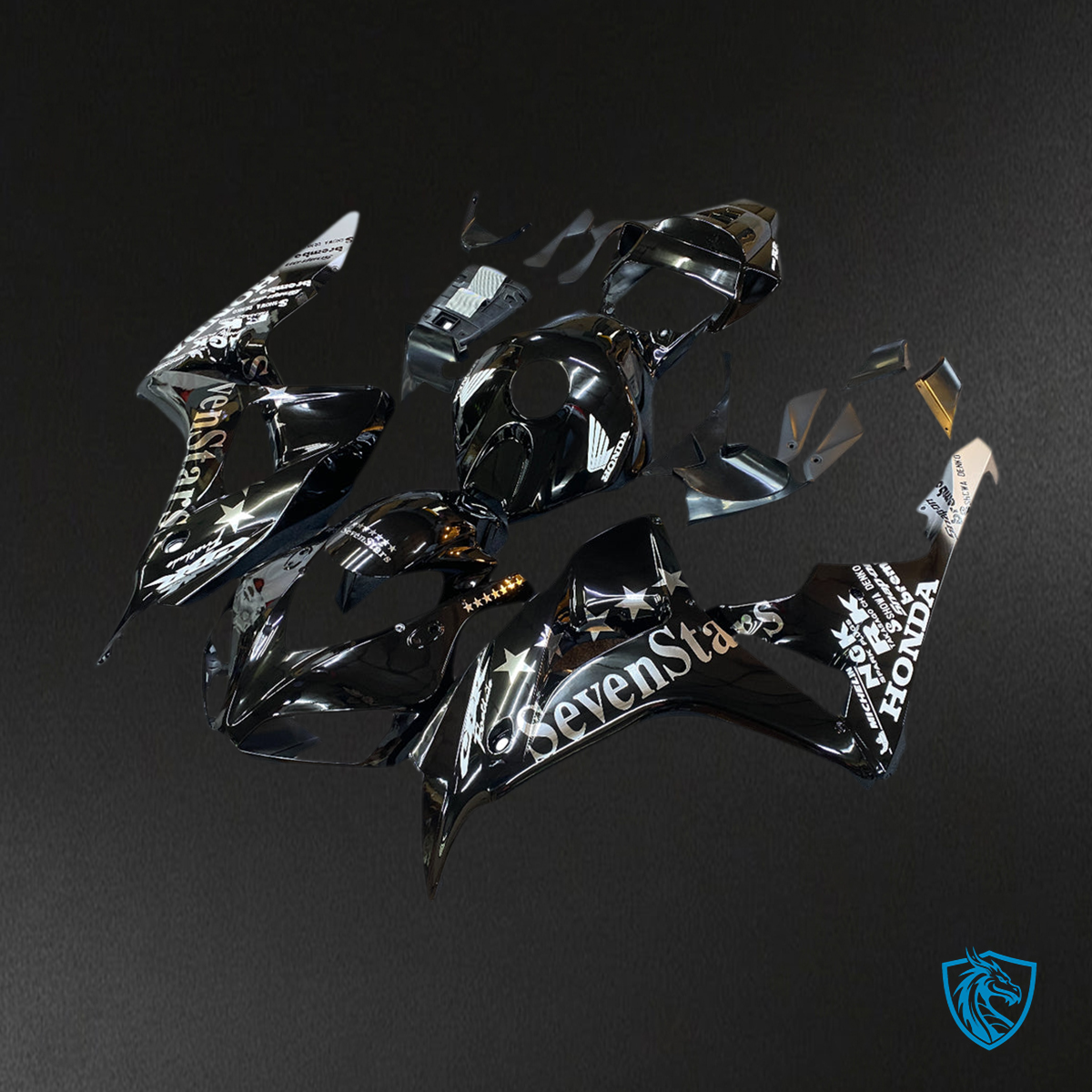 Honda CBR1000RR (2006-2007) Black Seven Stars Generic - Custom ABS Fairing Kit