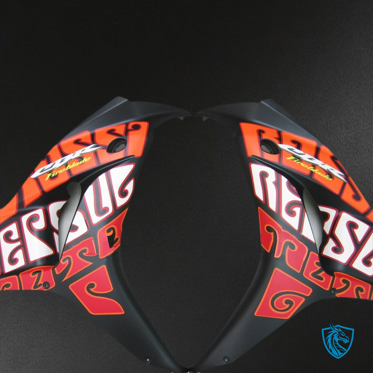 Honda CBR1000RR (2006-2007) Black & Orange Rossi - MERGEment Motorcycle Fairings Kit
