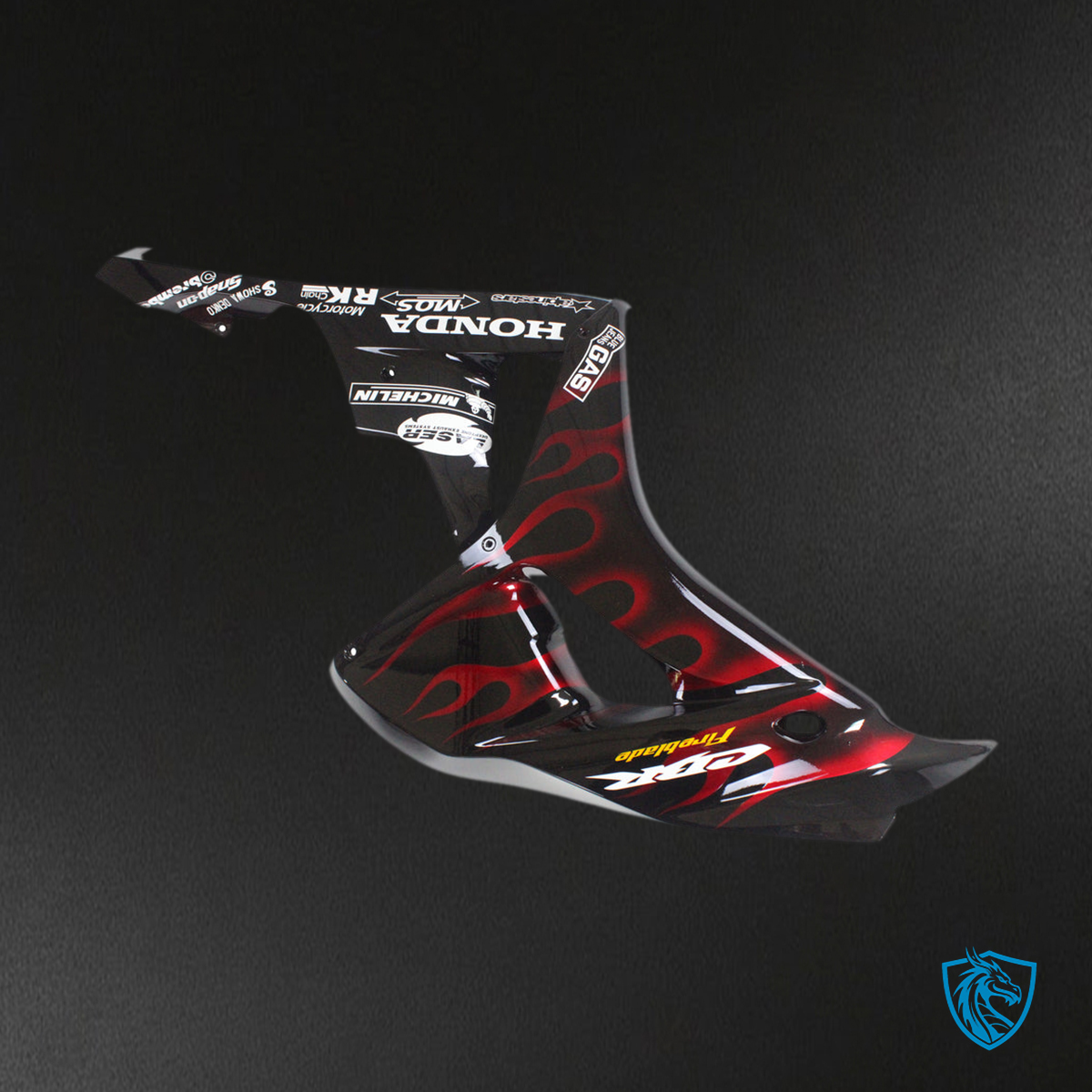 Honda CBR1000RR (2006-2007) Black & Red Flame Shark Generic - Custom ABS Fairing Kit