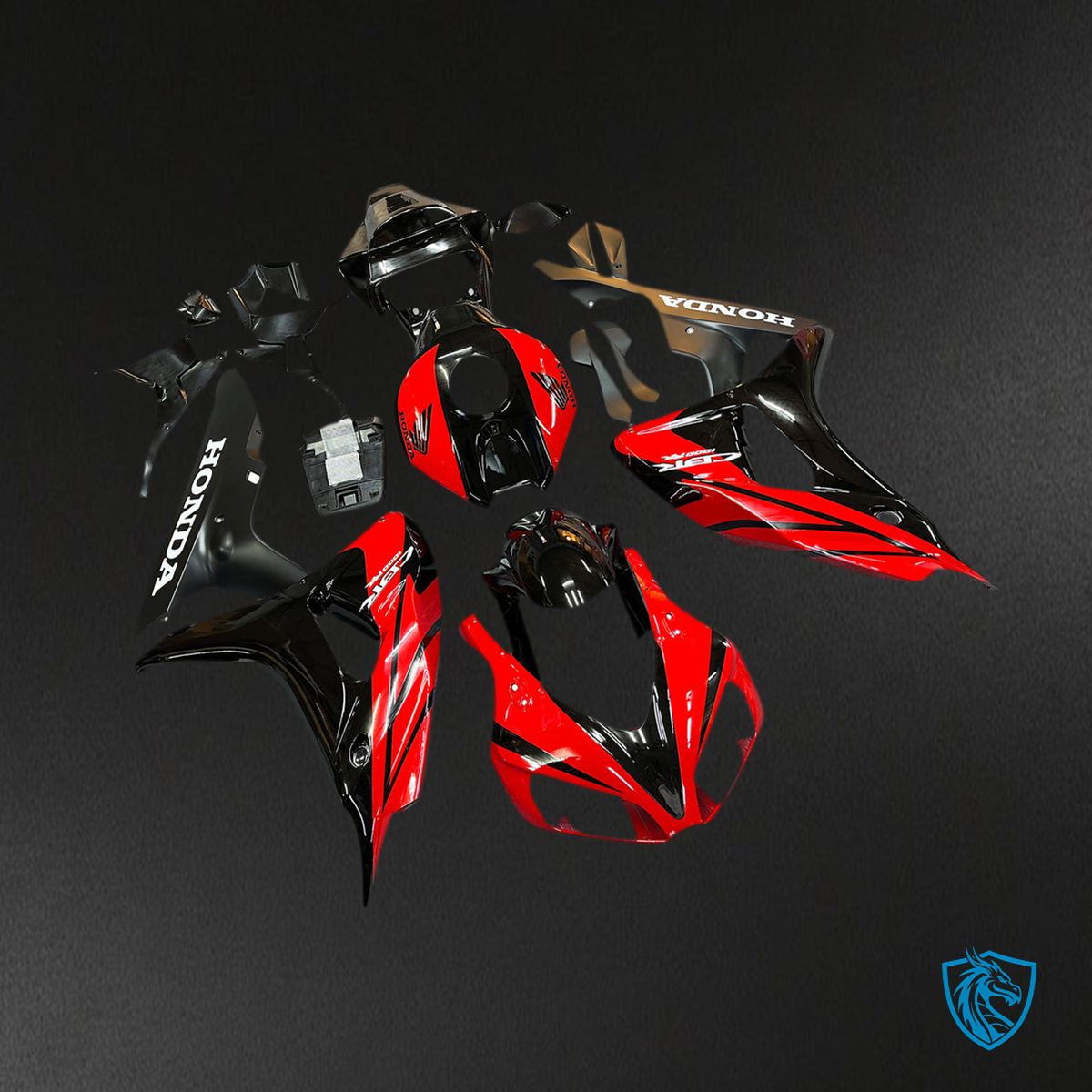 Honda CBR1000RR (2006-2007) Black & Red Generic - MERGEment Motorcycle Fairings Kit