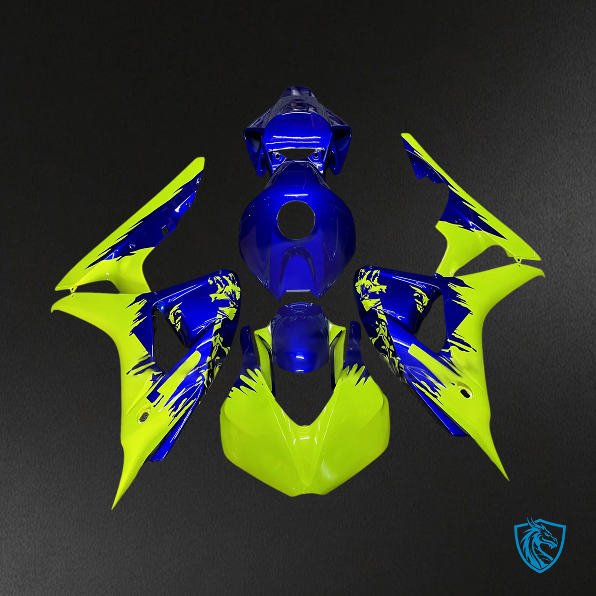 Honda CBR1000RR (2006-2007) Blue Fluorescent Green - Fairing Kit