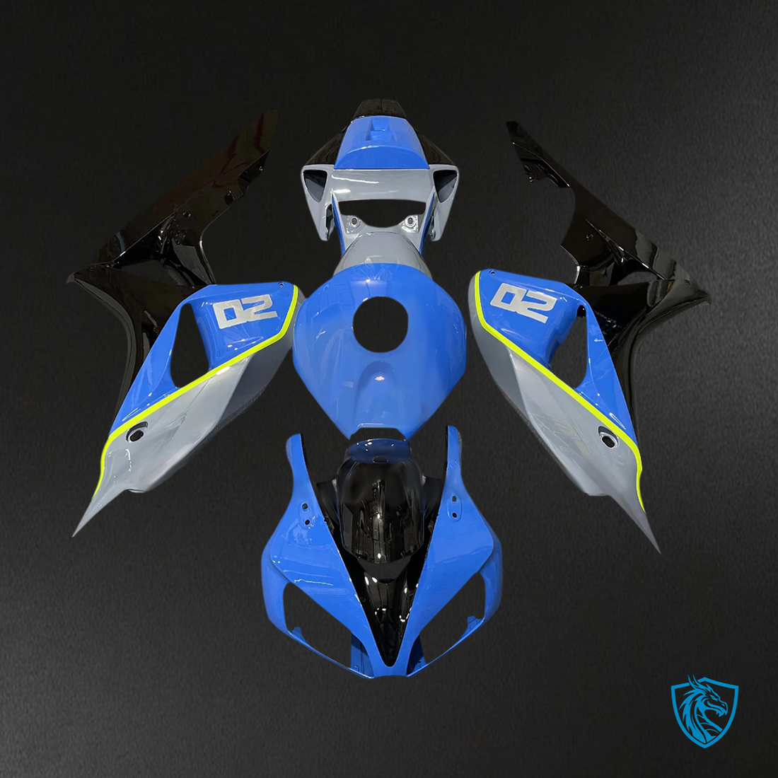 Honda CBR1000RR (2006-2007) Blue Gray & Black - Fairing Kit