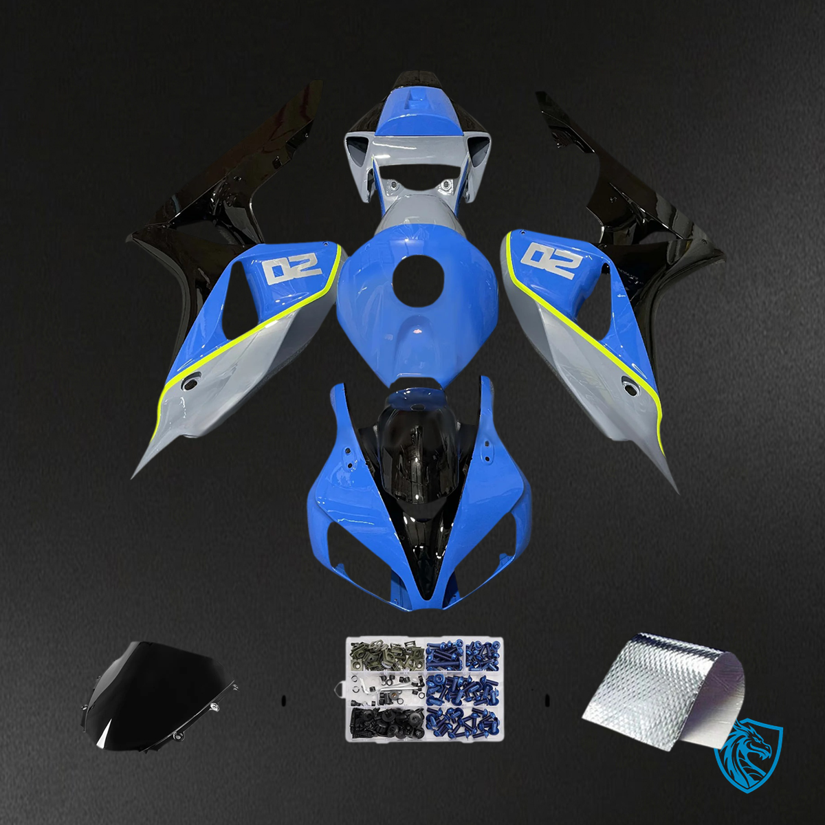 Honda CBR1000RR (2006-2007) Blue Gray & Black - Fairing Kit