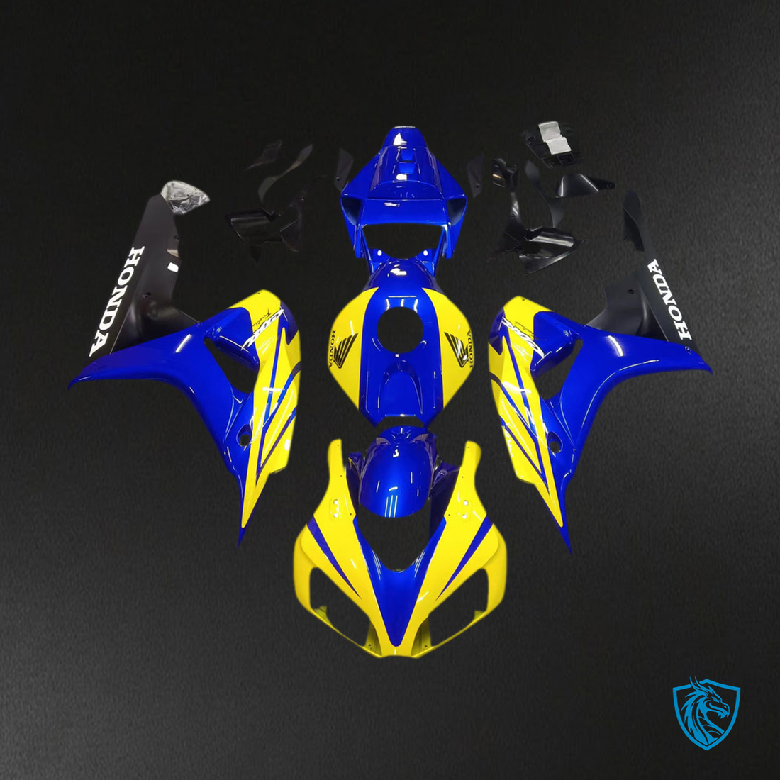 Honda CBR1000RR (2006-2007) Blue & Yellow Racing Generic Fairings Kit - Aftermarket ABS Bodywork