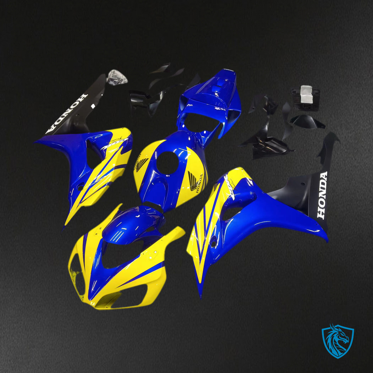 Honda CBR1000RR (2006-2007) Blue & Yellow Racing Generic Fairings Kit - Aftermarket ABS Bodywork
