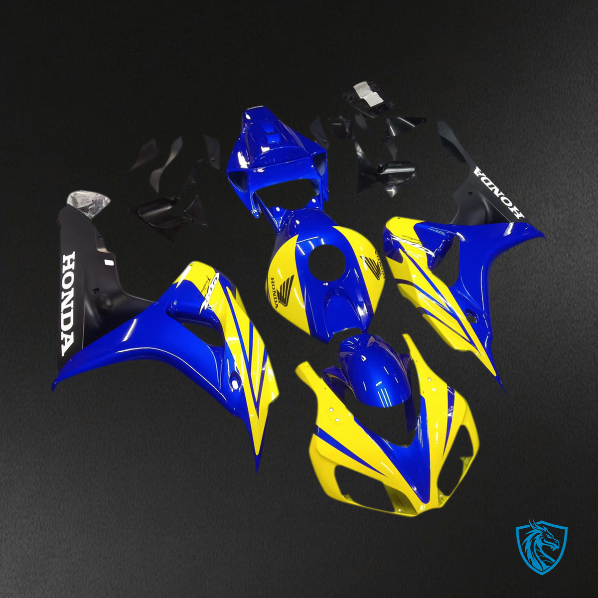 Honda CBR1000RR (2006-2007) Blue & Yellow Racing Generic Fairings Kit - Aftermarket ABS Bodywork