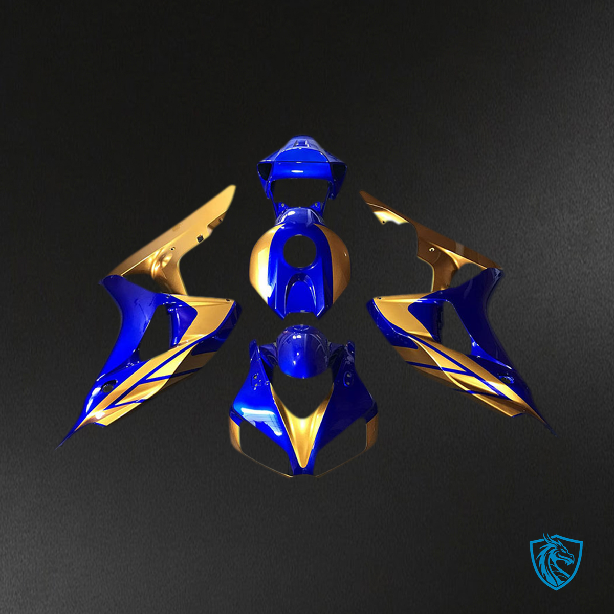 Honda CBR1000RR (2006-2007) Blue & Gold Motorcycle - Custom ABS Fairing Kit