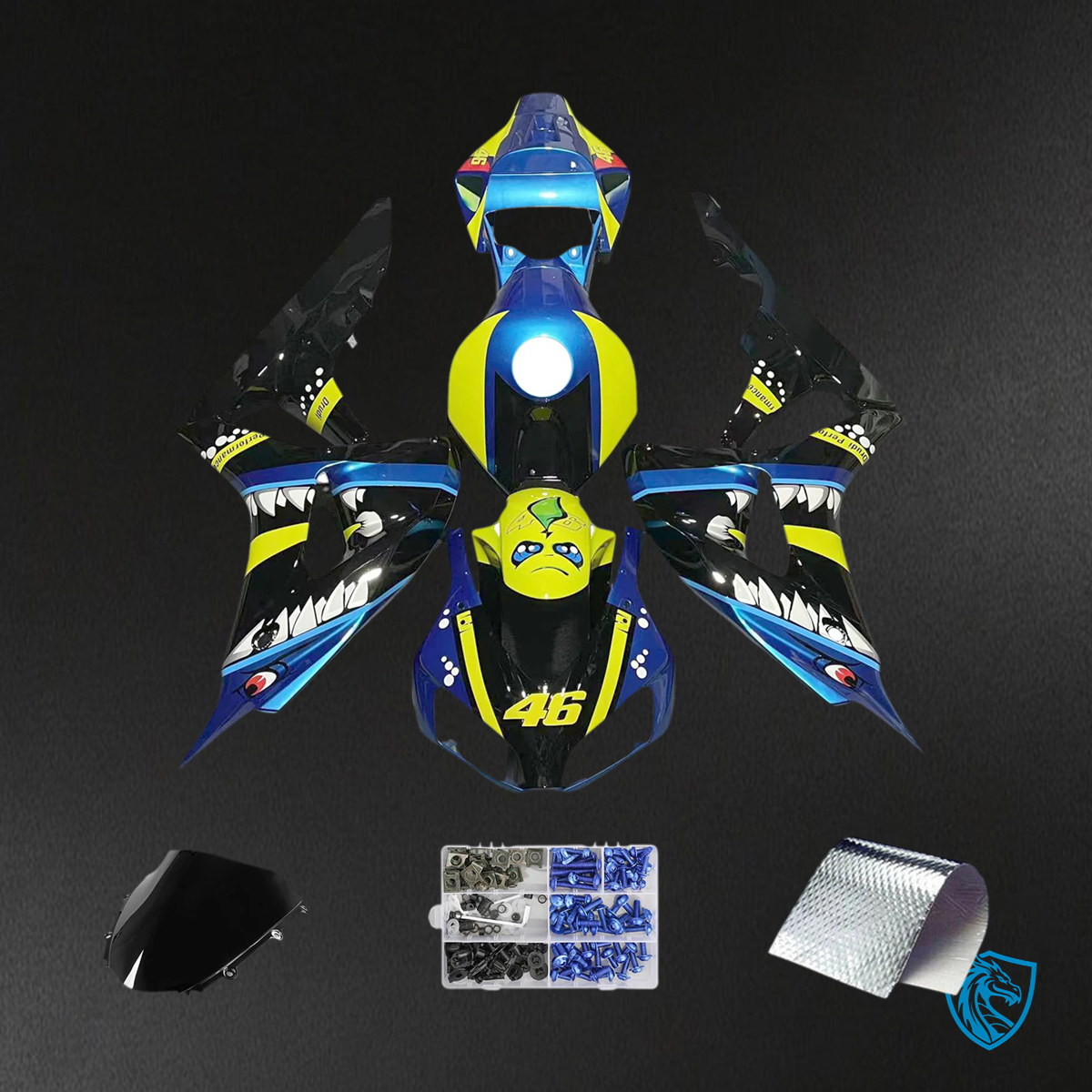 Honda CBR1000RR (2006-2007) Blue & Green Monster - Fairing Kit