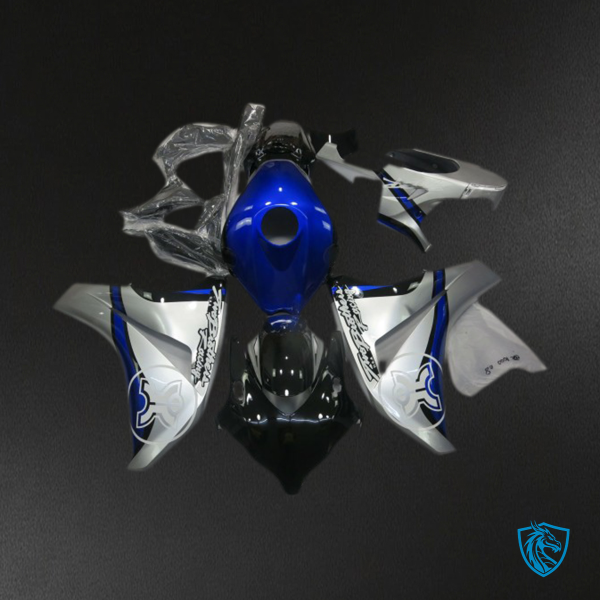 Honda CBR1000RR (2006-2007) Blue & Silver Motorcycle Fairings Kit - Aftermarket ABS Bodywork