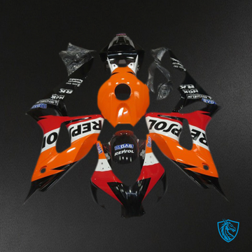 Honda CBR1000RR (2006-2007) Orange, Red & Black Repsol Style Motorcycle - Custom ABS Fairing Kit