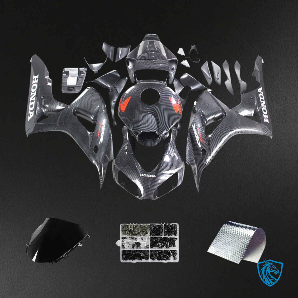 Honda CBR1000RR (2006-2007) Carbon Fiber Black - Fairing Kit