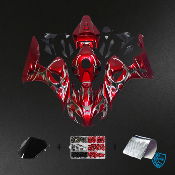 Honda CBR1000RR (2006-2007) Red & Silver Flame - MERGEment Motorcycle Fairings Kit