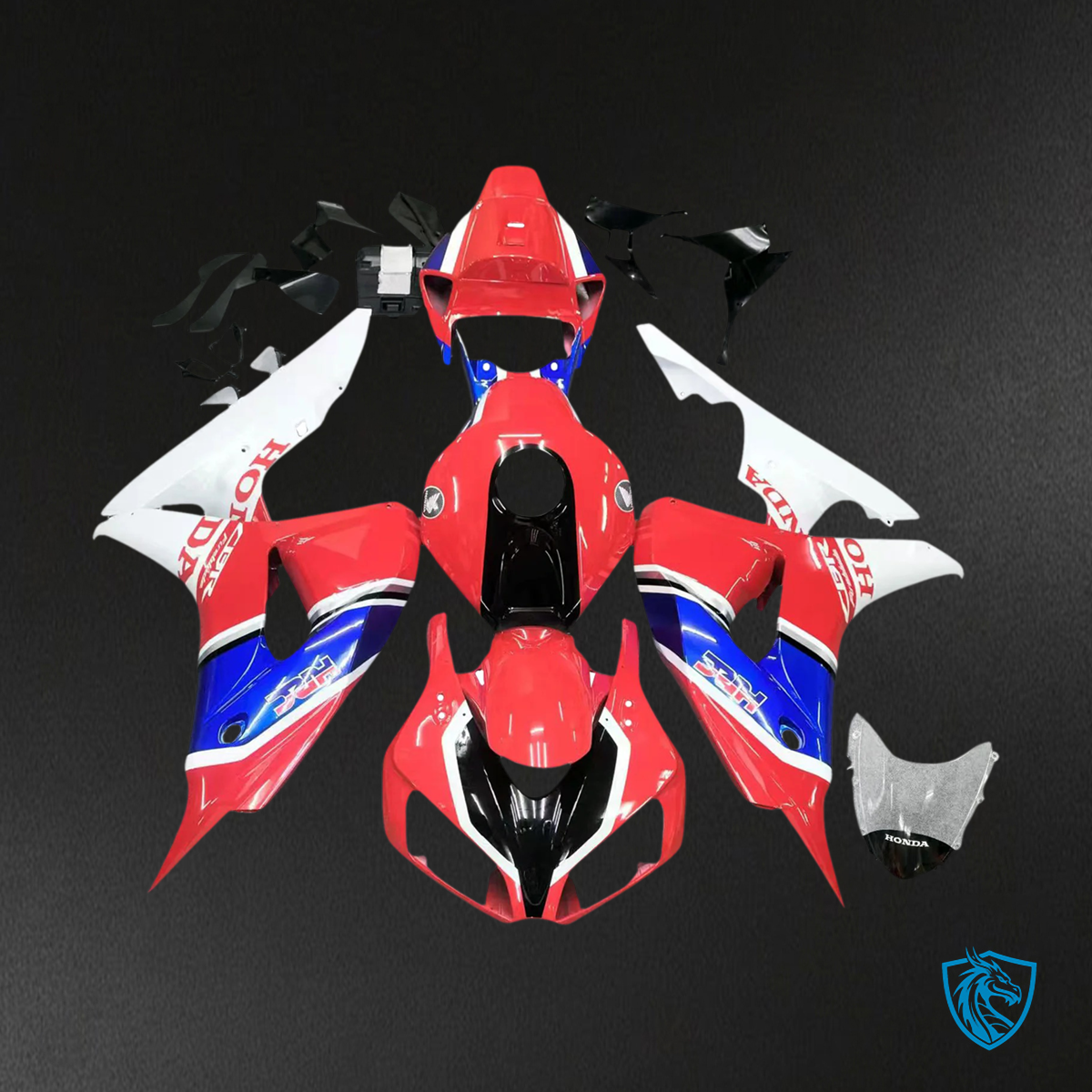 Honda CBR1000RR (2006-2007) White Black Red & Blue - Fairing Kit