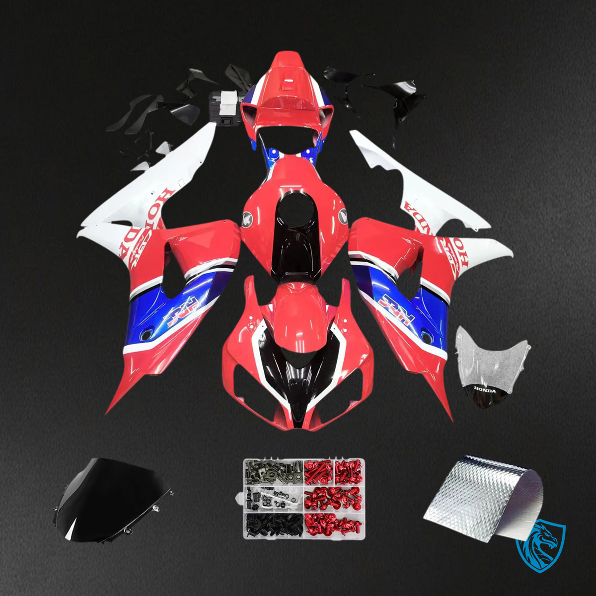 Honda CBR1000RR (2006-2007) White Black Red & Blue - Fairing Kit