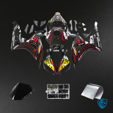 Honda CBR1000RR (2006-2007) Flame Shark Racing Black & Red - Fairing Kit