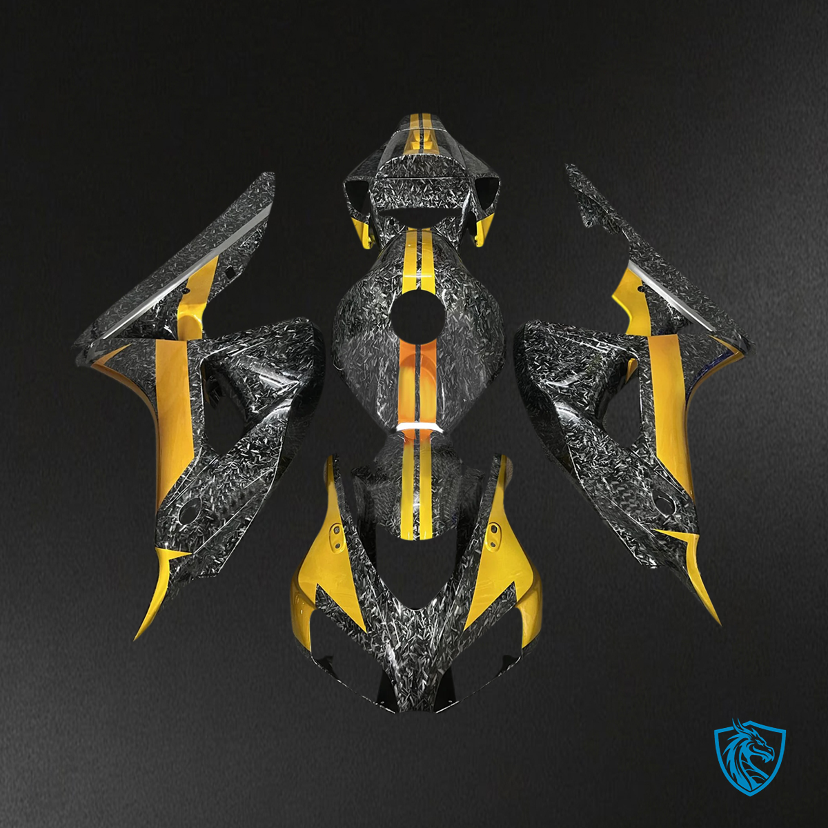 Honda CBR1000RR (2006-2007) Forged Carbon Fiber Patterns Gold - Fairing Kit