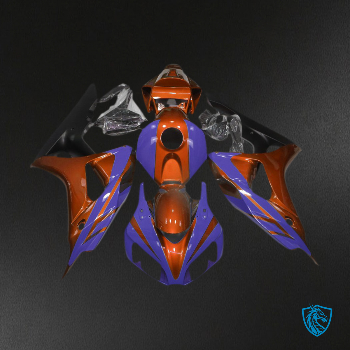 Honda CBR1000RR (2006-2007) Gloss Orange & Deep Blue Motorcycle Fairings Kit | ABS Bodywork
