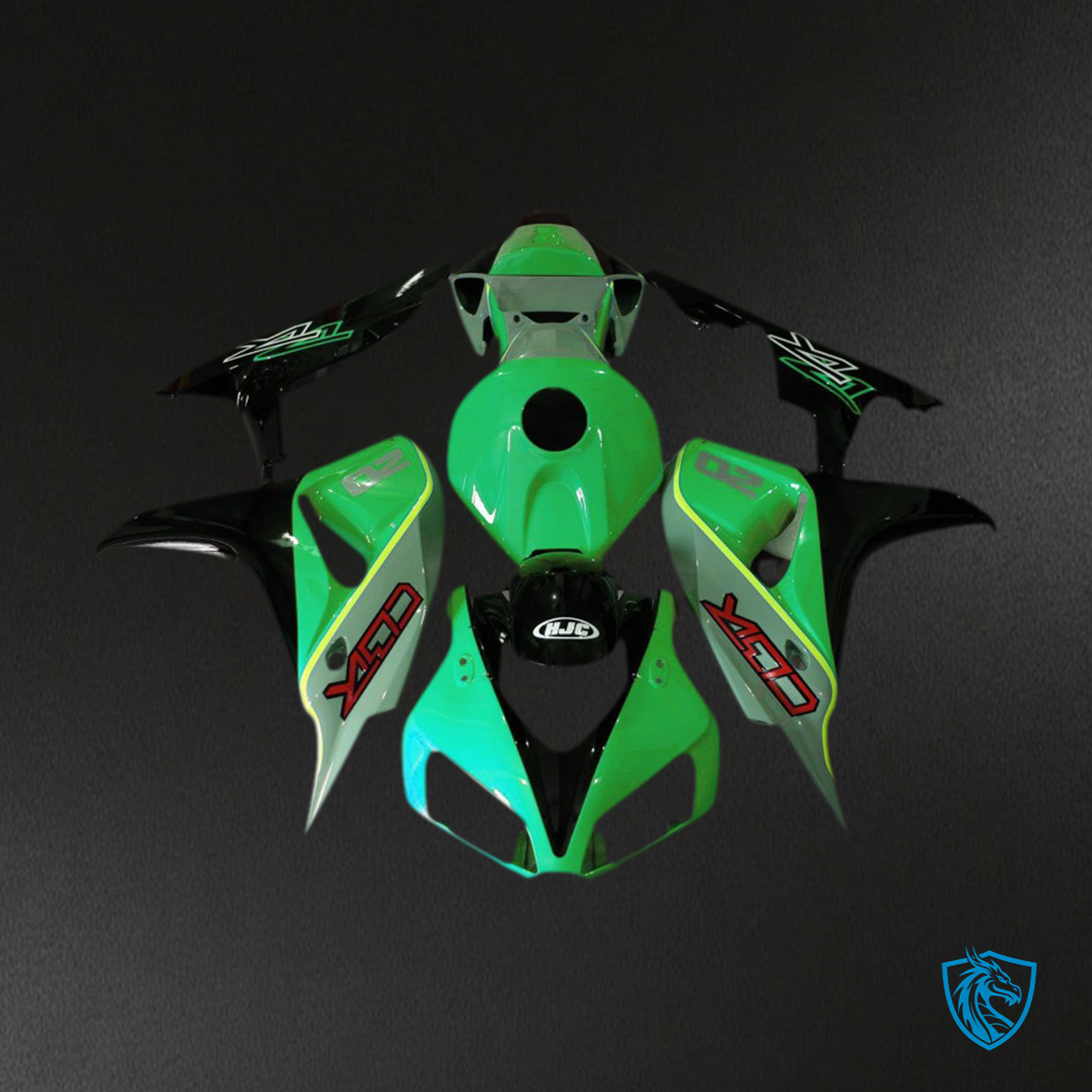 Honda CBR1000RR (2006-2007) Glossy Green & Black Style Motorcycle Fairings Kit | ABS Bodywork