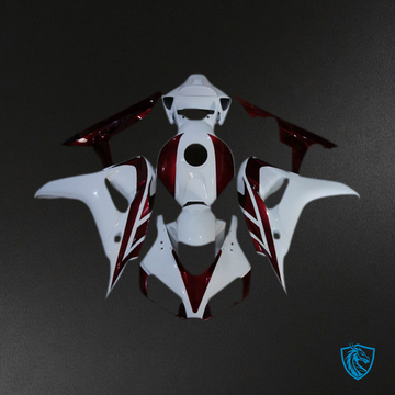 Honda CBR1000RR (2006-2007) Glossy White & Deep Red Motorcycle Fairings Kit | ABS Bodywork