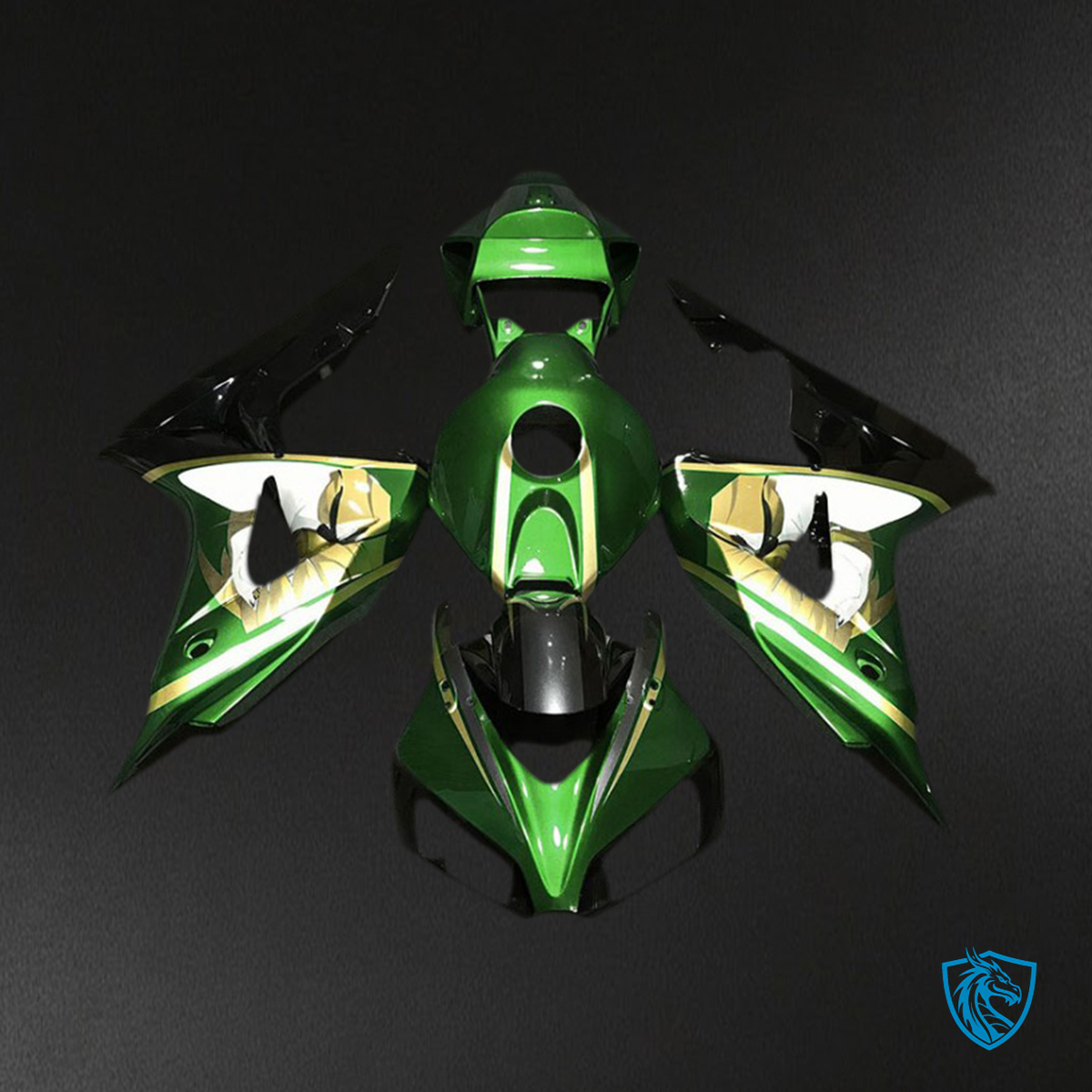 Honda CBR1000RR (2006-2007) Green & Gold - MERGEment Motorcycle Fairings Kit