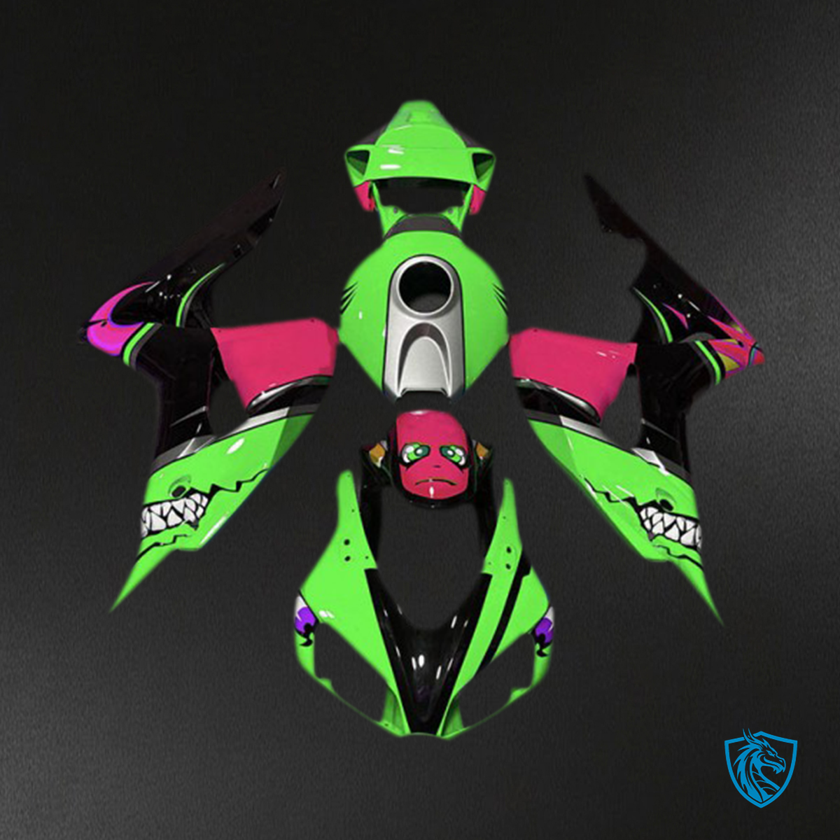 Honda CBR1000RR (2006-2007) Green Shark Motorcycle Fairings Kit - Aftermarket ABS Bodywork