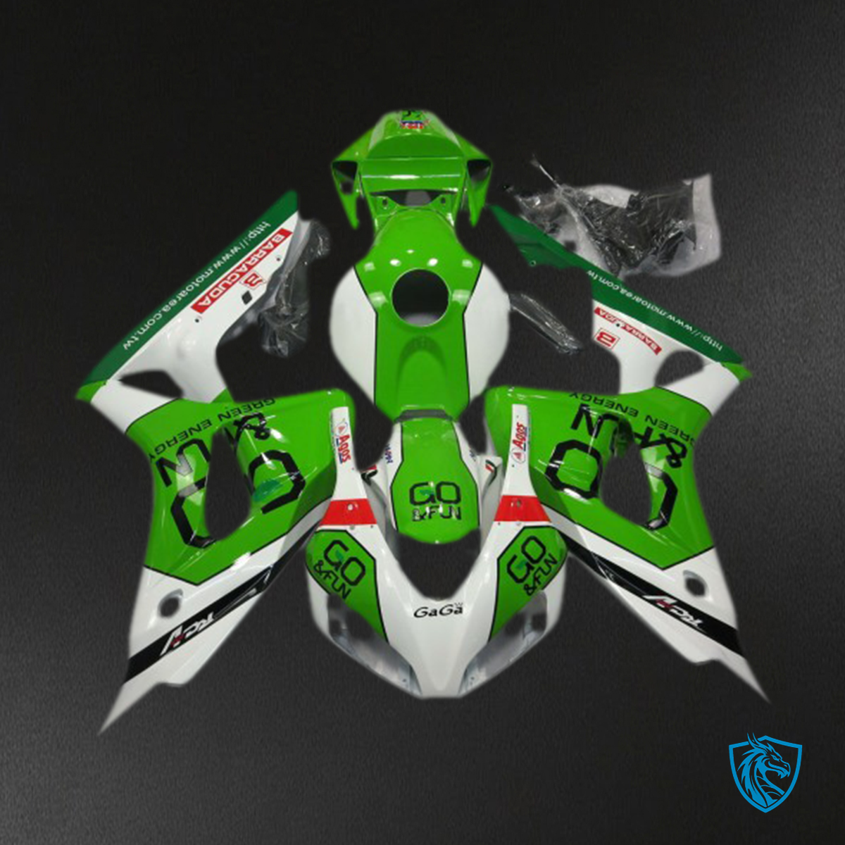 Honda CBR1000RR (2006-2007) Green & White Motorcycle Fairings Kit | ABS Bodywork