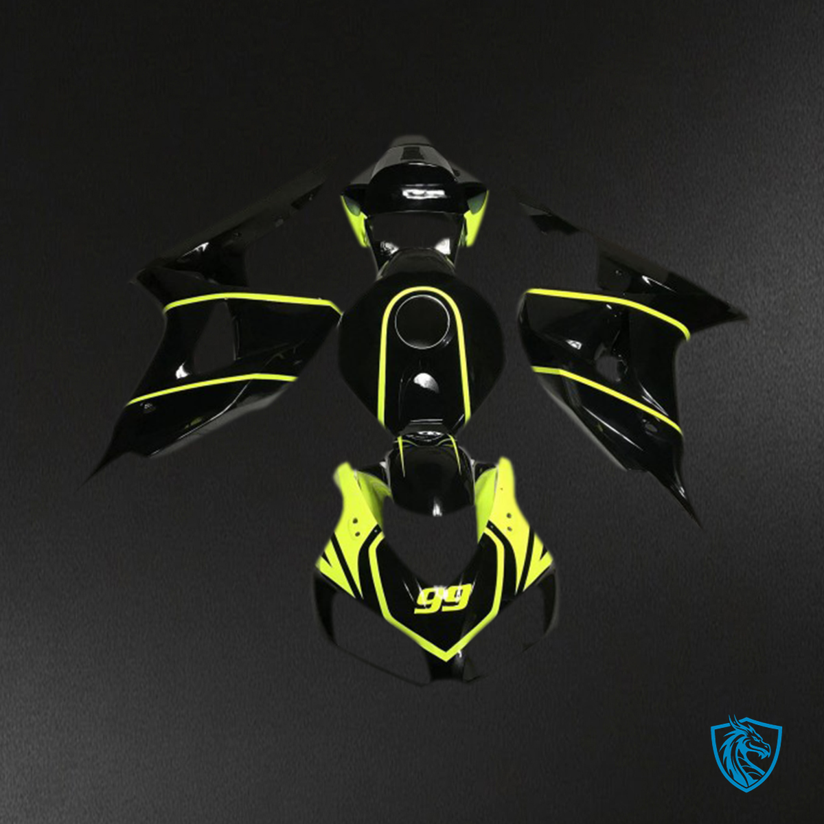 Honda CBR1000RR (2006-2007) Black Cbr Motorcycle - Custom ABS Fairing Kit