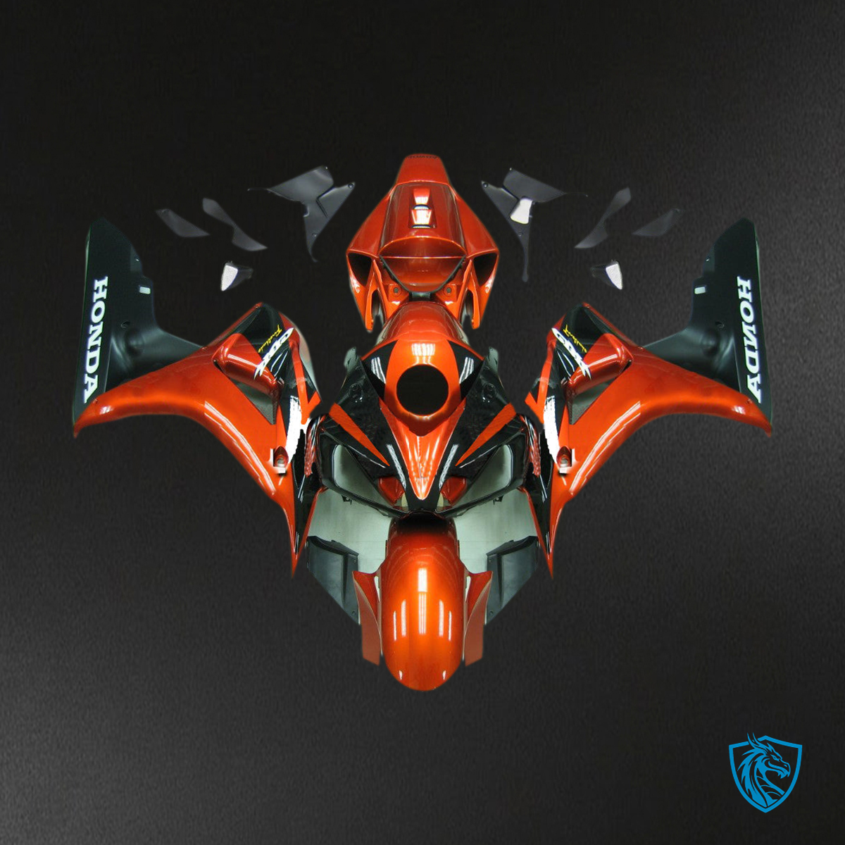 Honda CBR1000RR (2006-2007) Orange Metallic & Black Generic - MERGEment Motorcycle Fairings Kit