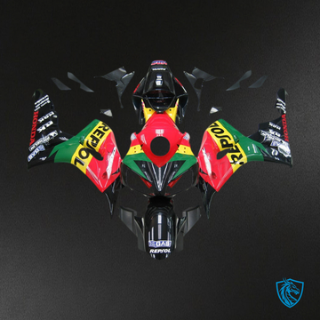 Honda CBR1000RR (2006-2007) Red, Yellow & Green Racing Generic Fairings Kit | ABS Bodywork