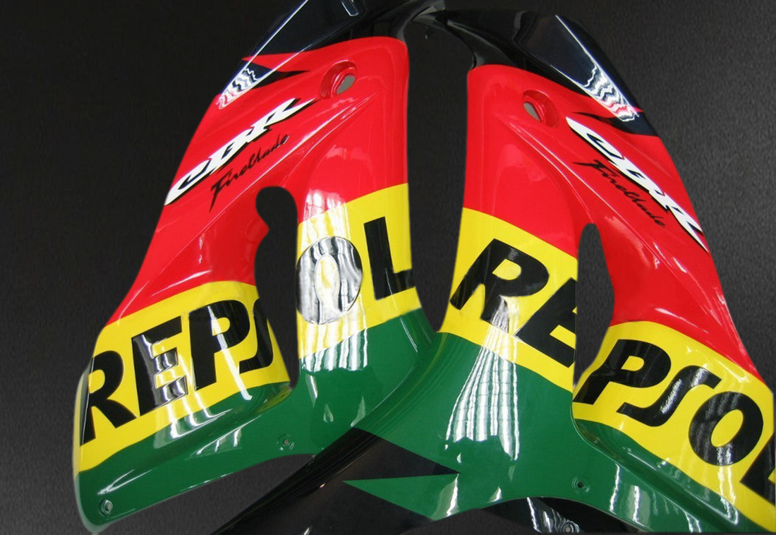 Honda CBR1000RR (2006-2007) Red, Yellow & Green Racing Generic Fairings Kit | ABS Bodywork