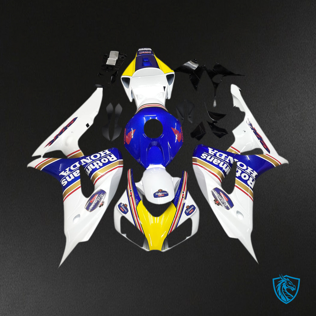 Honda CBR1000RR (2006-2007) White & Blue Racing Generic - Custom ABS Fairing Kit