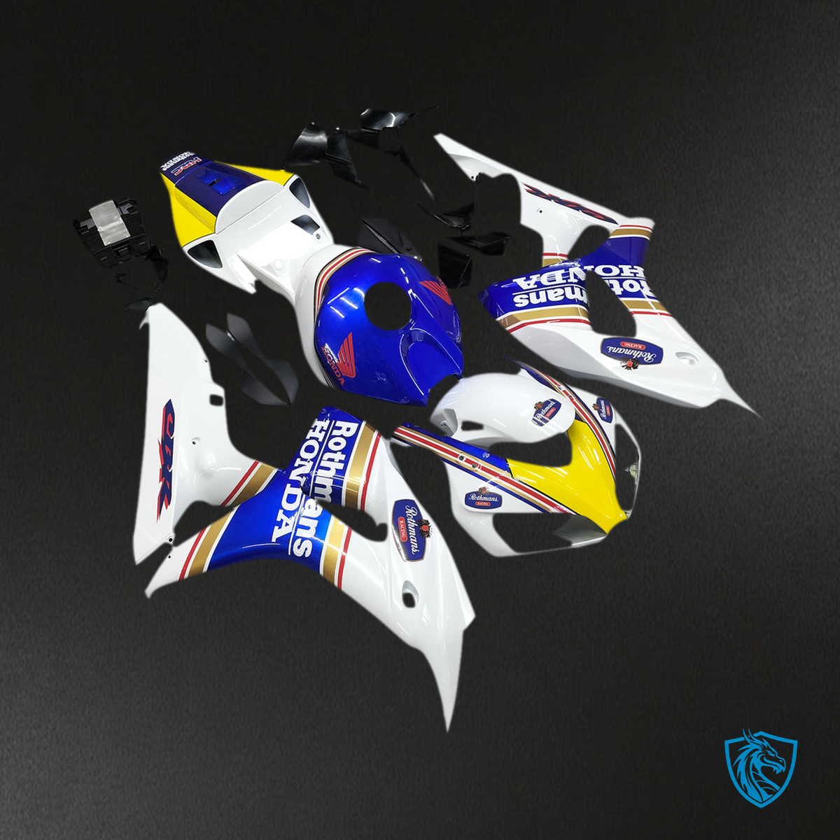Honda CBR1000RR (2006-2007) White & Blue Racing Generic - Custom ABS Fairing Kit