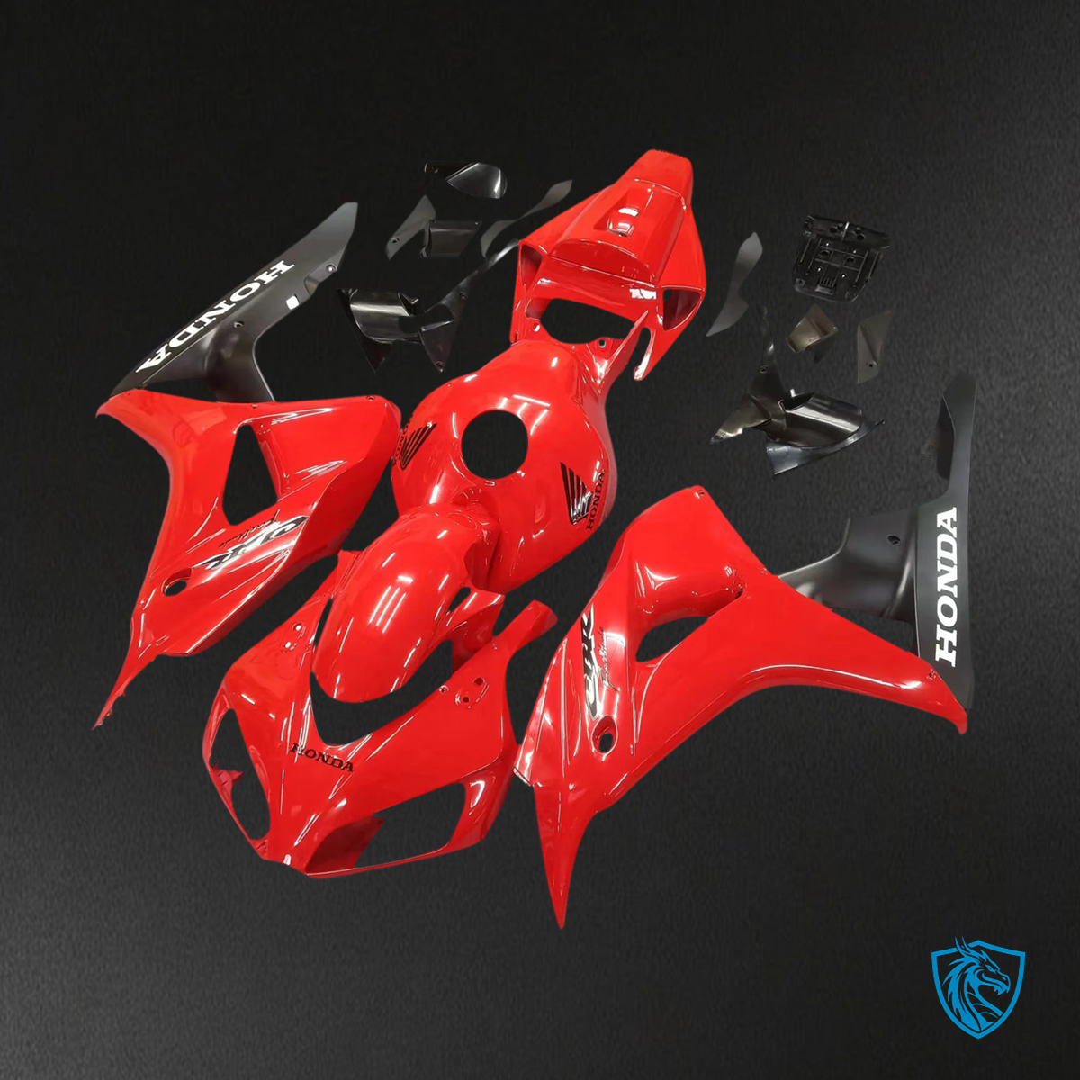 Honda CBR1000RR (2006-2007) Red & Balck - Fairing Kit