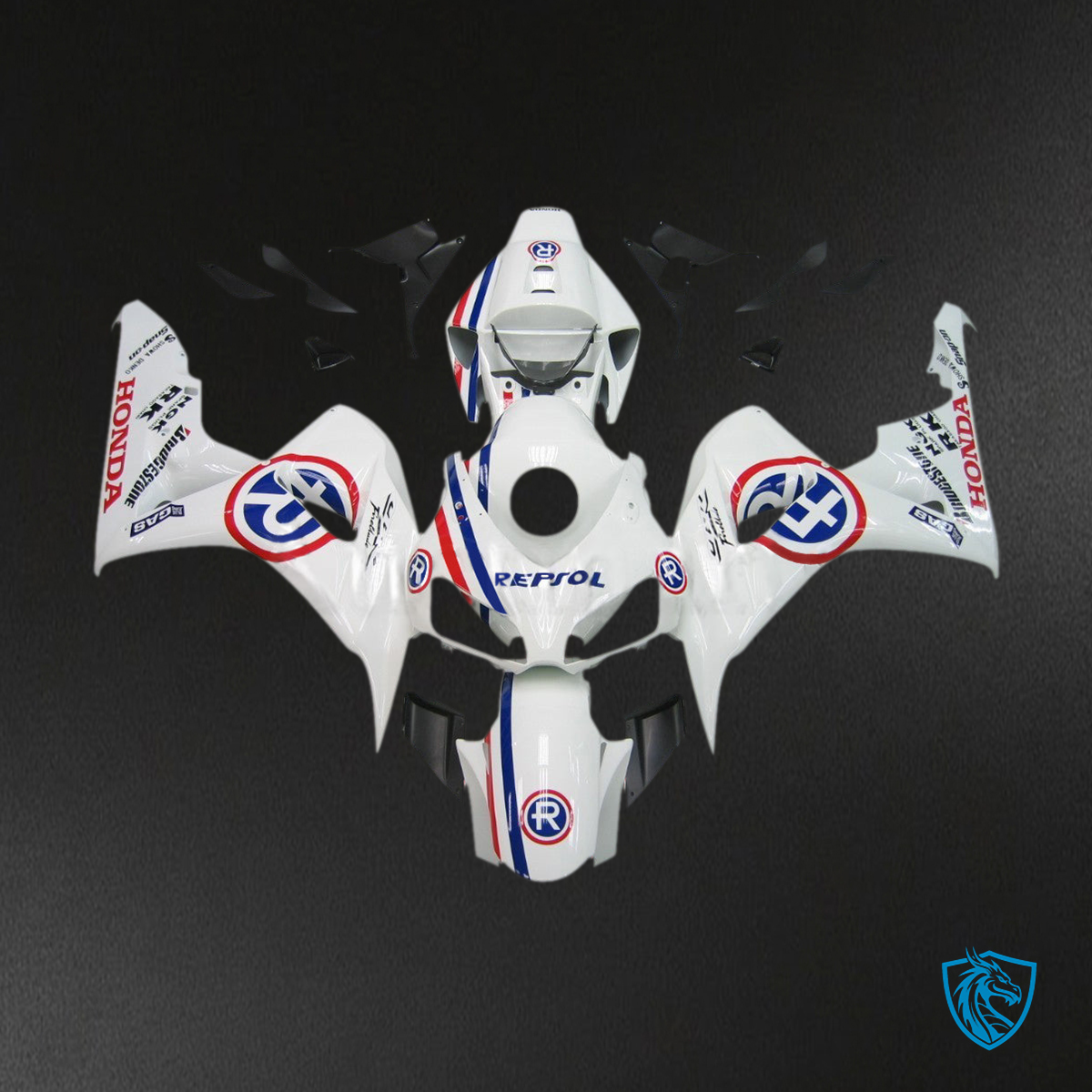Honda CBR1000RR (2006-2007) White Circle R Repsol Fairings Kit - Aftermarket ABS Bodywork