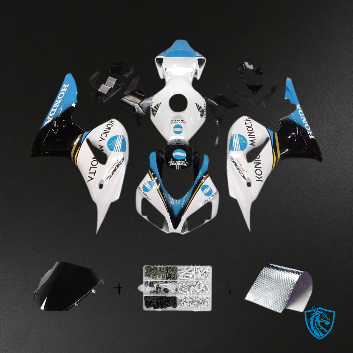 Honda CBR1000RR (2006-2007) White Konica Minolta Generic Fairings Kit | ABS Bodywork