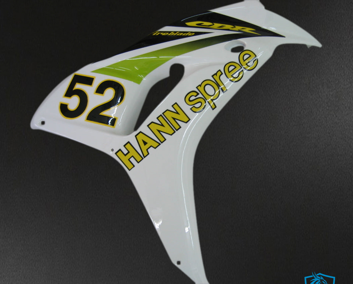 Honda CBR1000RR (2006-2007) White No. 52 Hannspree Racing Generic - Custom ABS Fairing Kit