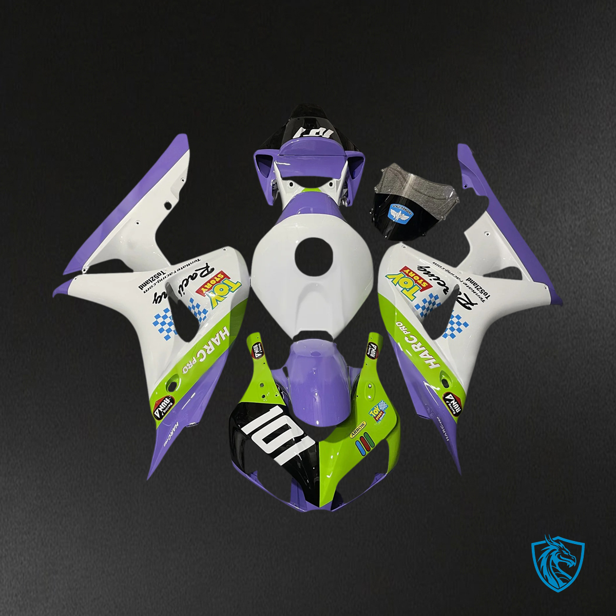 Honda CBR1000RR (2006-2007) White Purple & Green - Fairing Kit