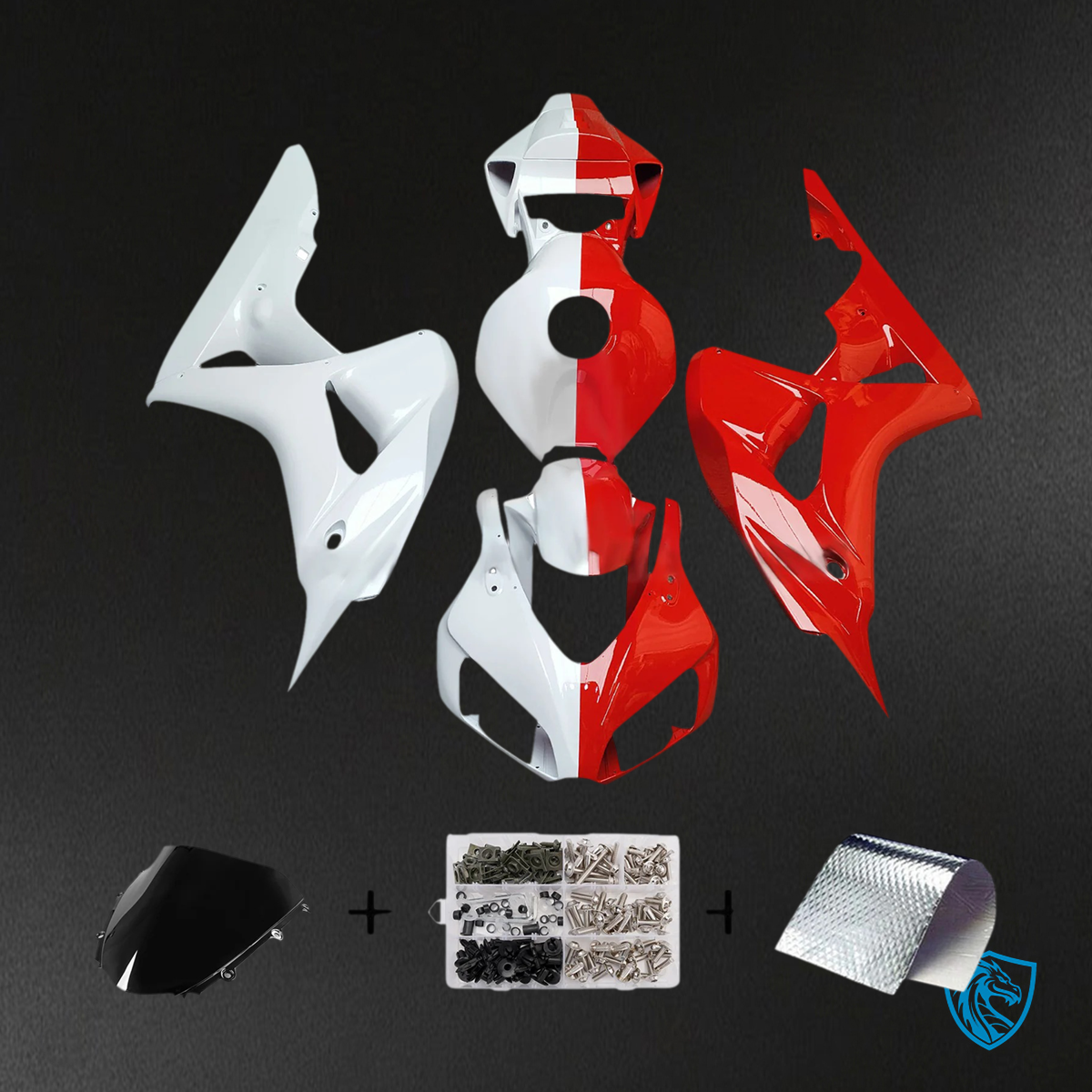 Honda CBR1000RR (2006-2007) White & Red - Fairing Kit