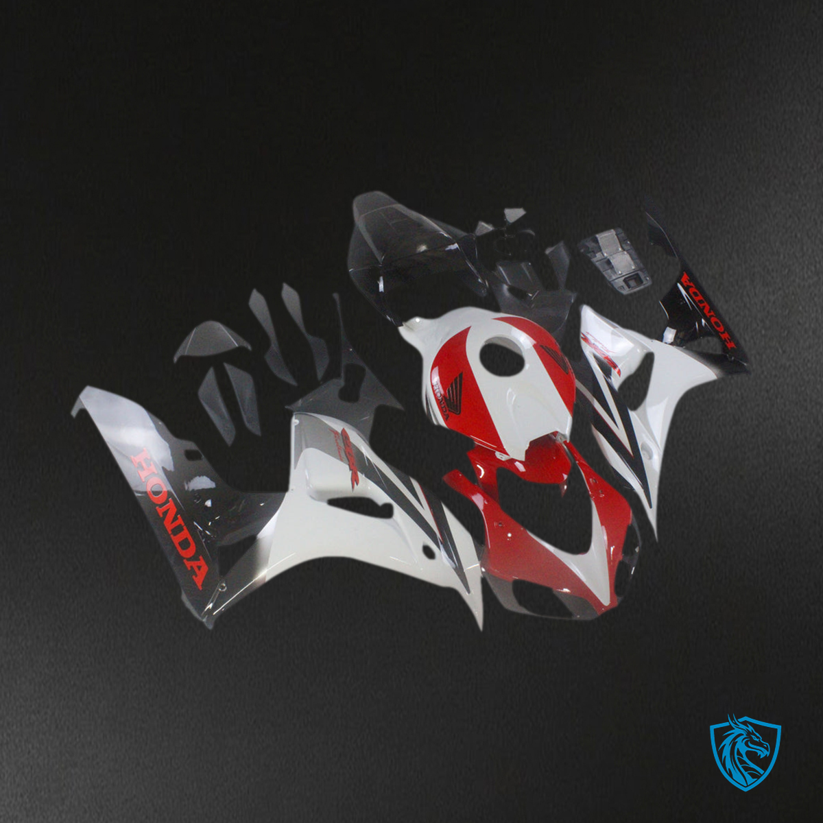 Honda CBR1000RR (2006-2007) White, Red & Black Generic Fairings Kit - Aftermarket ABS Bodywork