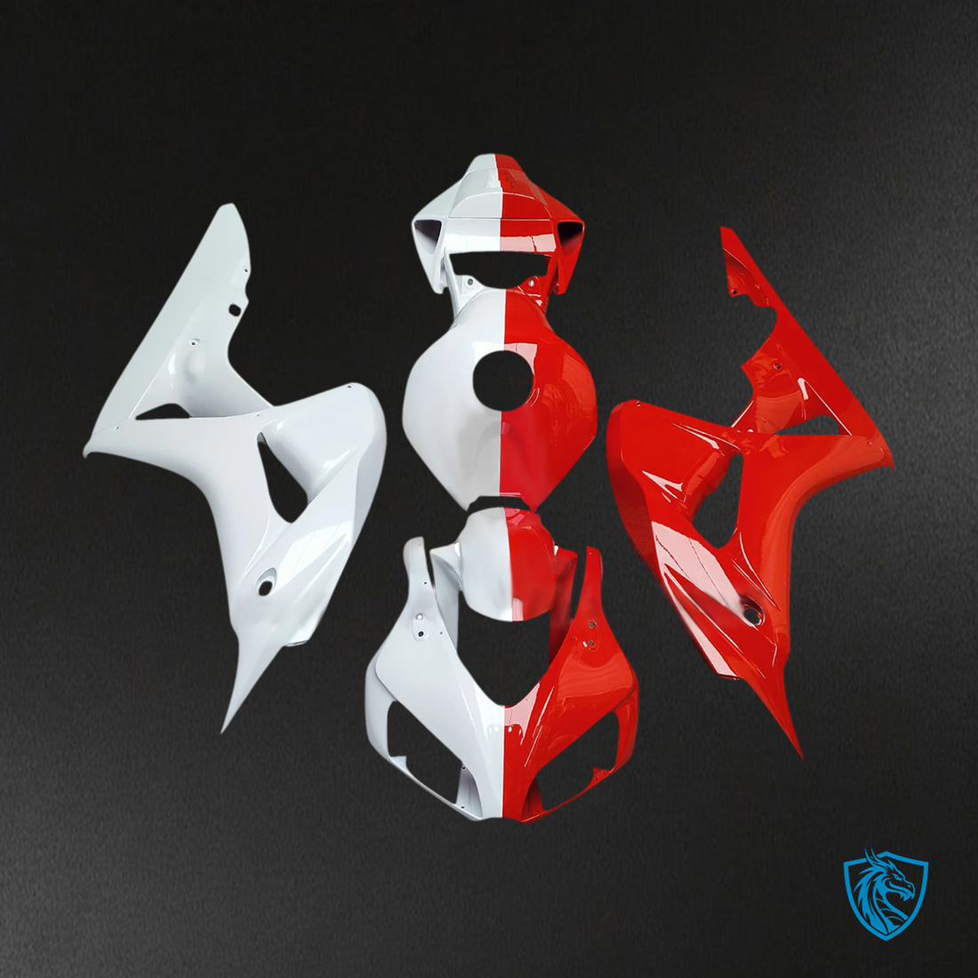 Honda CBR1000RR (2006-2007) White & Red - Fairing Kit
