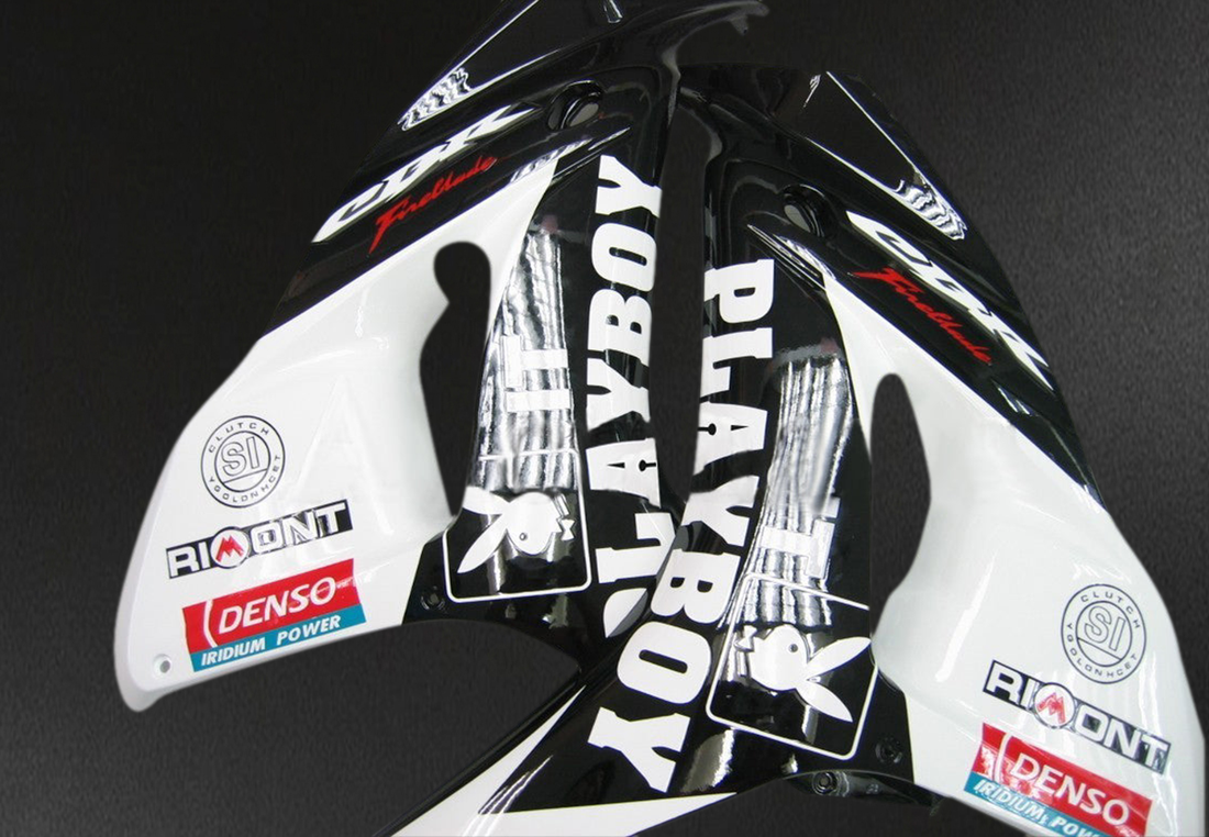 Honda CBR1000RR (2006-2007) White & Black Playboy Racing Generic - Custom ABS Fairing Kit