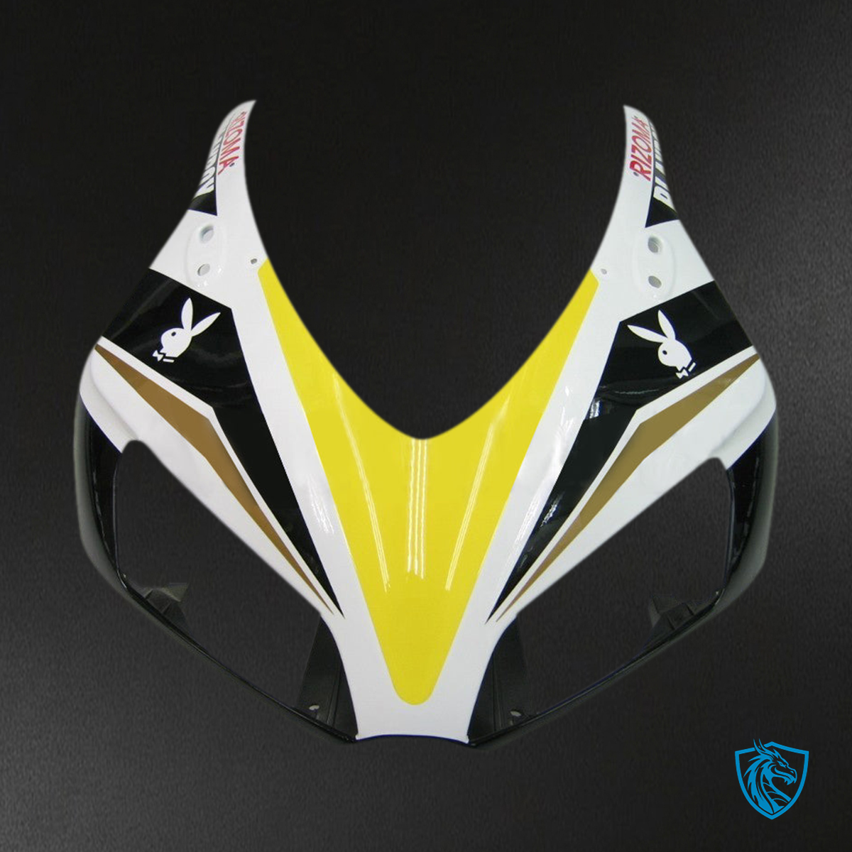 Honda CBR1000RR (2006-2007) White & Black Playboy Racing Generic - Custom ABS Fairing Kit