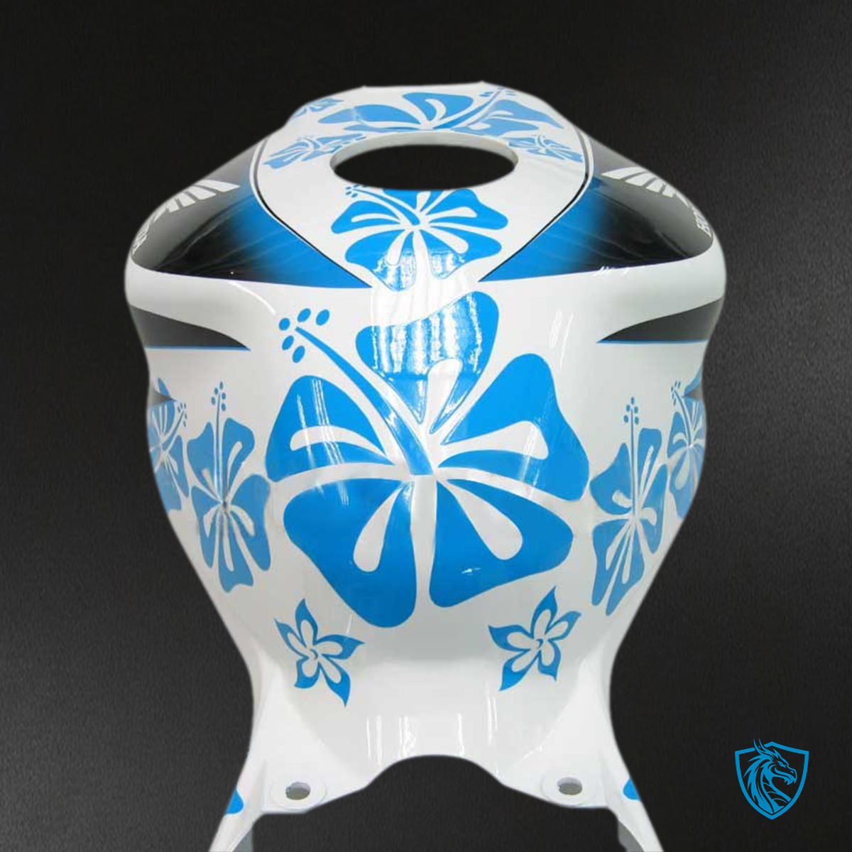 Honda CBR1000RR (2006-2007) White & Blue Floral - MERGEment Motorcycle Fairings Kit