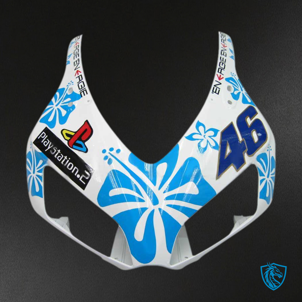Honda CBR1000RR (2006-2007) White & Blue Floral - MERGEment Motorcycle Fairings Kit